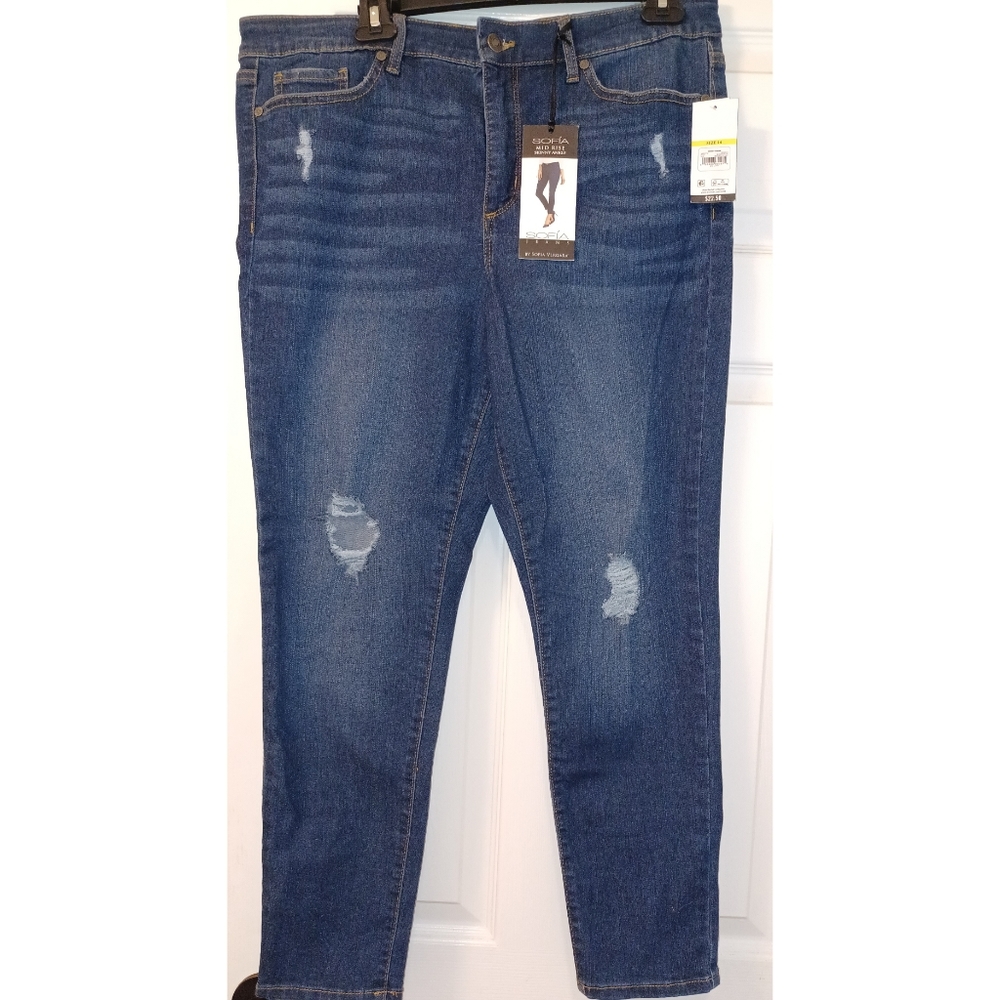 Sofia jeans. Distressed. Size 14